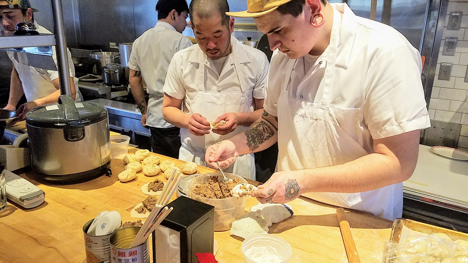 Bao line with Jasper Chen at XLB in Portland