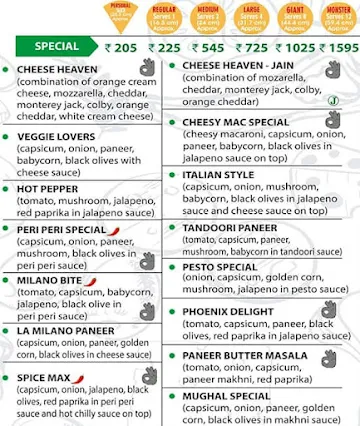 La Milano Pizzeria menu 