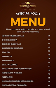 Mughlai E Azam menu 1