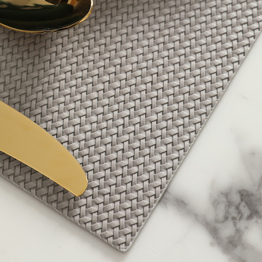 Title 5, Creative Weaving Leather Placemat Waterproof, p...