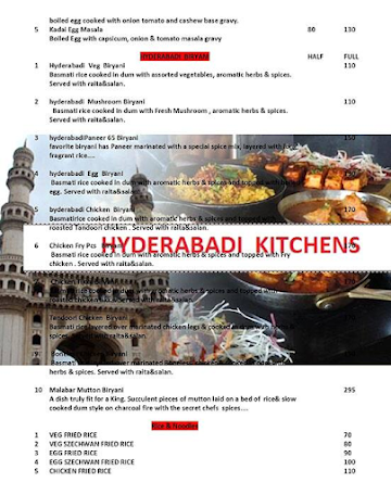 Hyderabadi Kitchens menu 