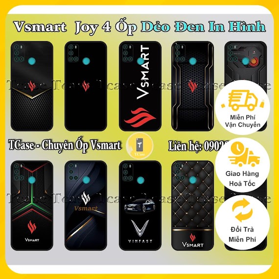 Ốp Lưng Vsmart Live 4/ Star 4/ Joy 4 - Tpu Dẻo In Hình Logo Vsmart & Vinfat