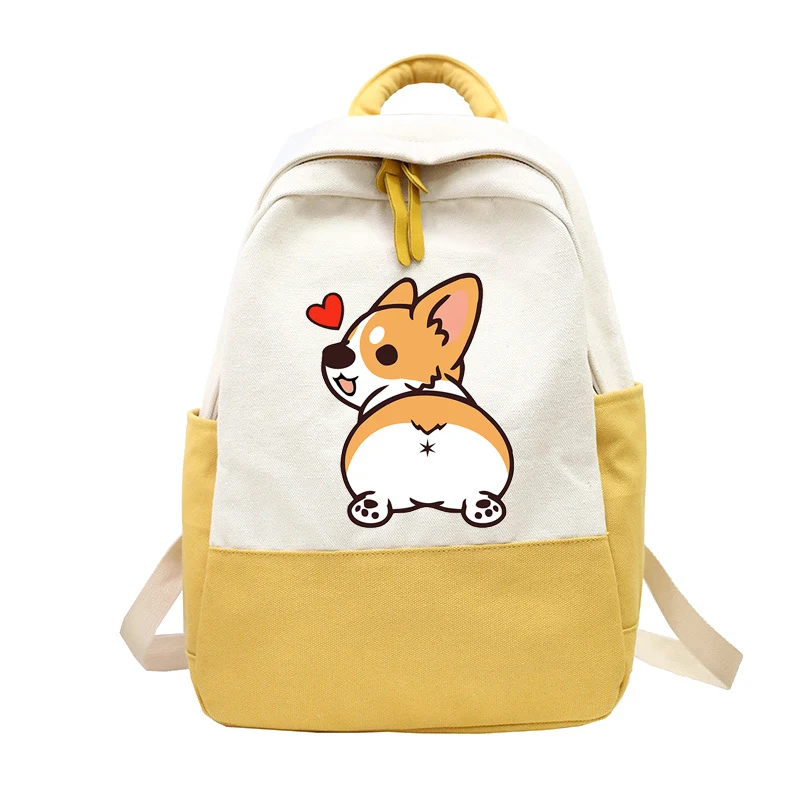 Sac à dos Fashion All-Match Corgi Shiba Inu adorable. Parfait pour toutes vos tenues, alliant style et praticité. Emportez vos affaires avec mignonnerie !