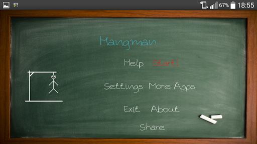 Screenshot Hangman on Blackboard