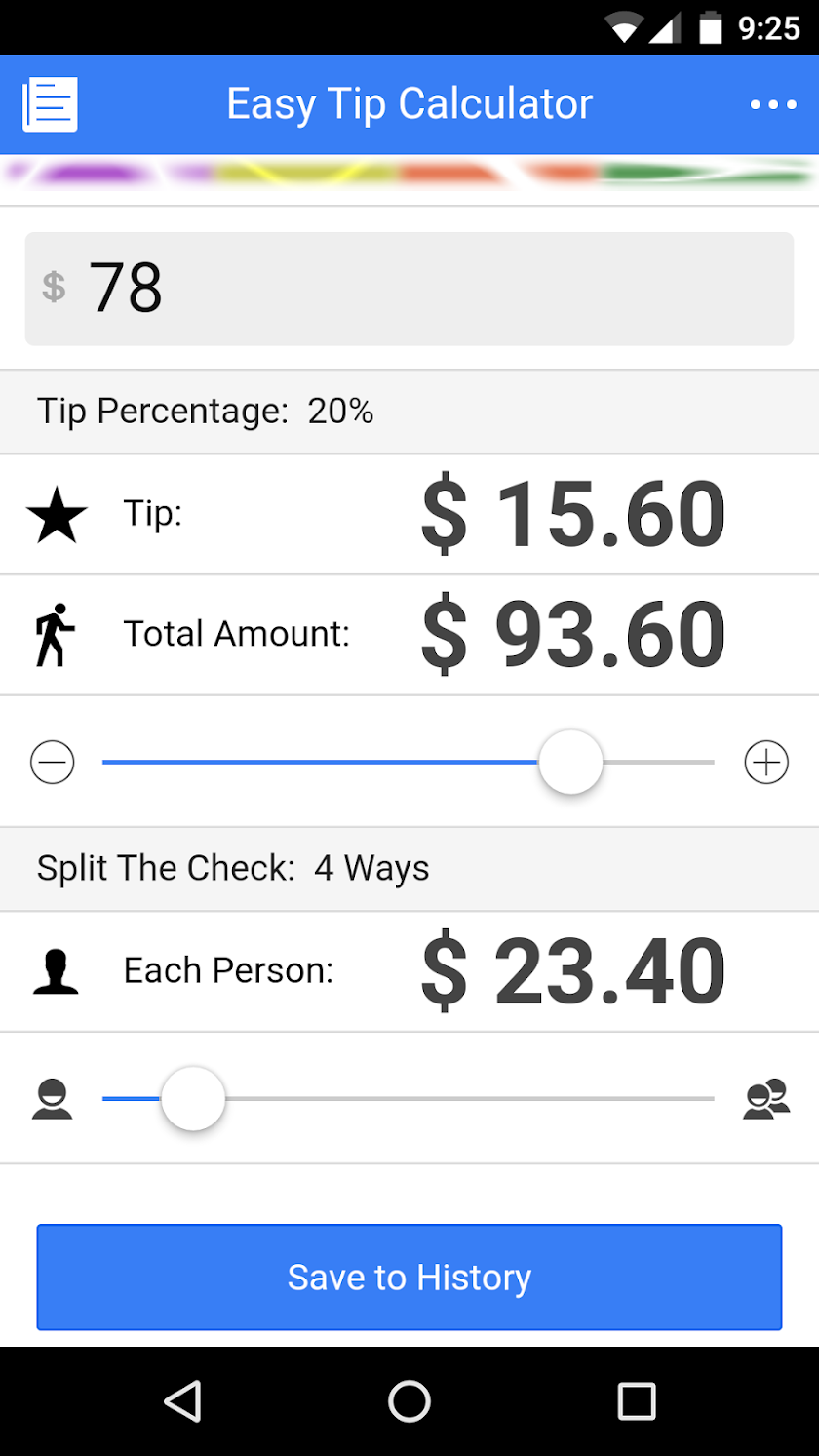 Easy Tip Calculator Screen 2