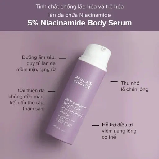 Tinh chất làm sáng và dưỡng da toàn thân chứa 5% Niaciname (30ml) (Paula's Choice 5% Niacinamide Body Serum - Trial size)