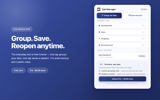 Tab Manager: Group Tabs & Save Sessions screenshot 2