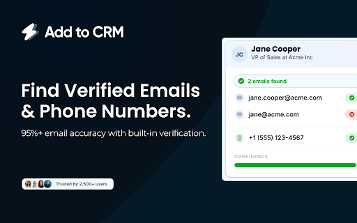 Add to CRM for Pipeline CRM: Free B2B Prospecting Integration screenshot 3