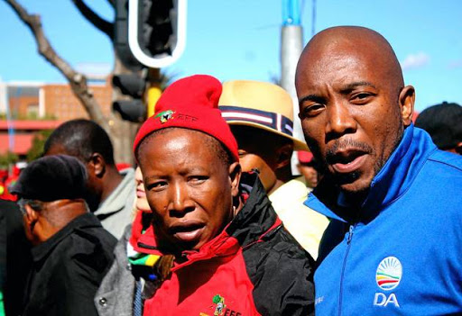 EFF leader Julius Malema and the DA's Mmusi Maimane.