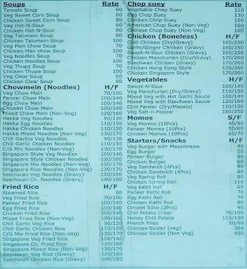 Neha's Treat menu 