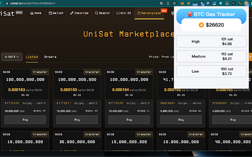 BTC Gas Tracker