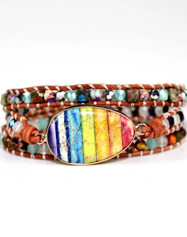 Bracelet Imperial Stone en cuir tis - 0