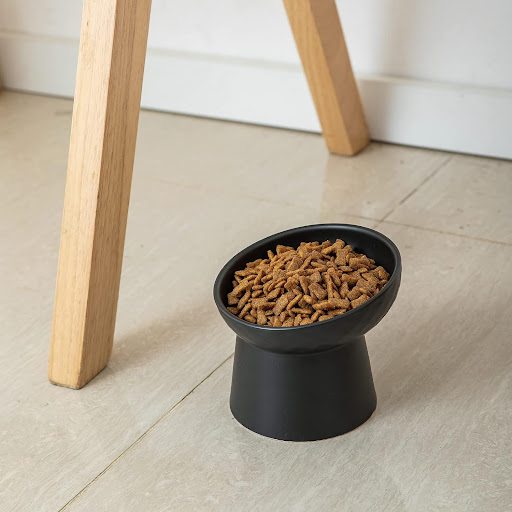 Title 3, Ceramic Raised Cat Bowls Elevated Porcelain Pet...