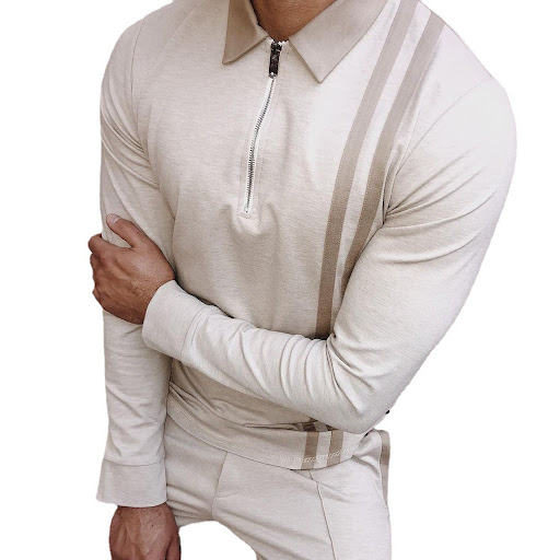 Title 6, Colorblock Striped Long-sleeved Mens T-shirt Top