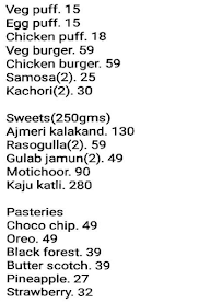 Taza Bakery & Sweets menu 1