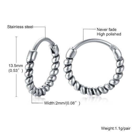 Title 2, Retro Titanium Steel Earrings for Men – Classic...