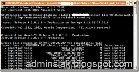 imp dmp siakoff siak siakdb