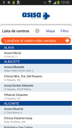 Asisa oficinas y centros