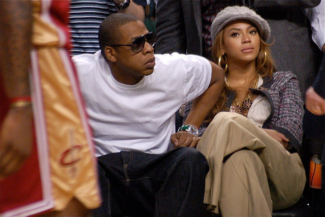 Jay-Z and Beyonce enjoying the front row