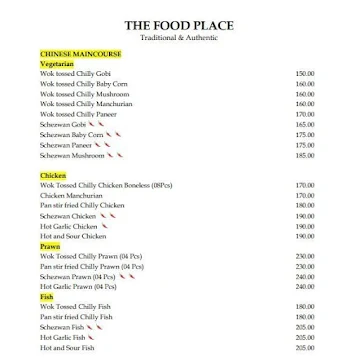 The Food Place menu 