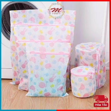 Set 5 Túi Giặt Đồ Máy Giặt Hoa Văn, Bộ Túi Lưới Đựng Đồ Lót, Quần Áo Trong Máy Giặt - Mtddt