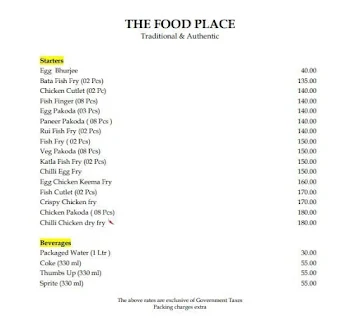 The Food Place menu 