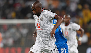 Evidence Makgopa in action for Orlando Pirates in the friendly Black Label Cup final against Mamelodi Sundowns at FNB Stadium on November 12 2022. 