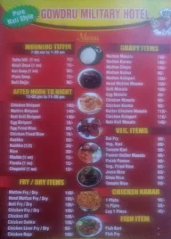 Gowdru Military Hotel menu 1