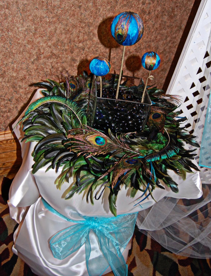 Peacock centerpiece