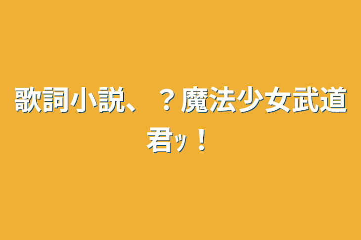 「歌詞小説、？魔法少女武道君ｯ！」のメインビジュアル