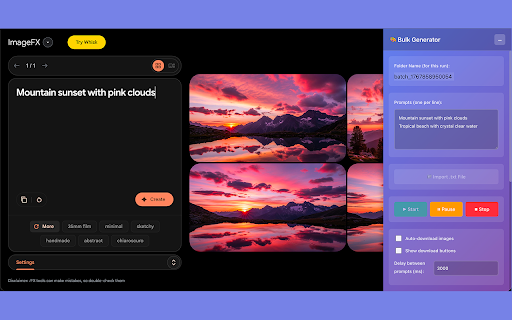 ImageFX Bulk Generator screenshot 2