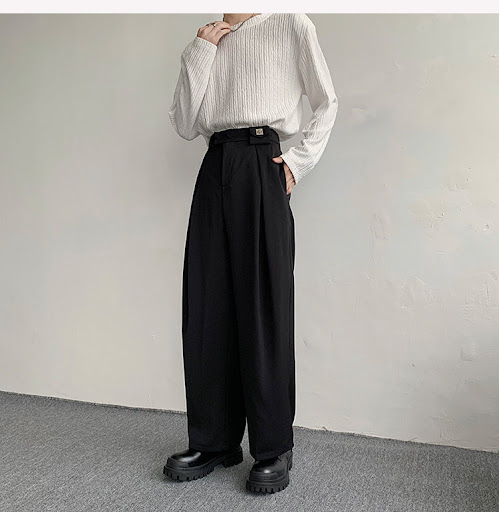 Title 4, Loose Solid Color Simple Wide-leg Casual Pants ...