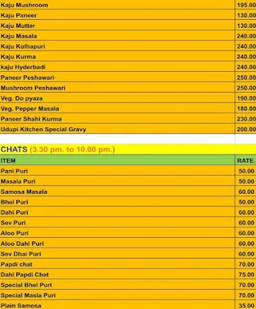 Hotel New Udupi Kitchen menu 