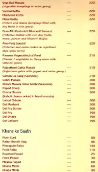 Chhabra's Pure Veg, Calgary Road menu 5