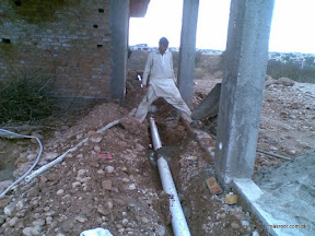 sewerage pipe being laid