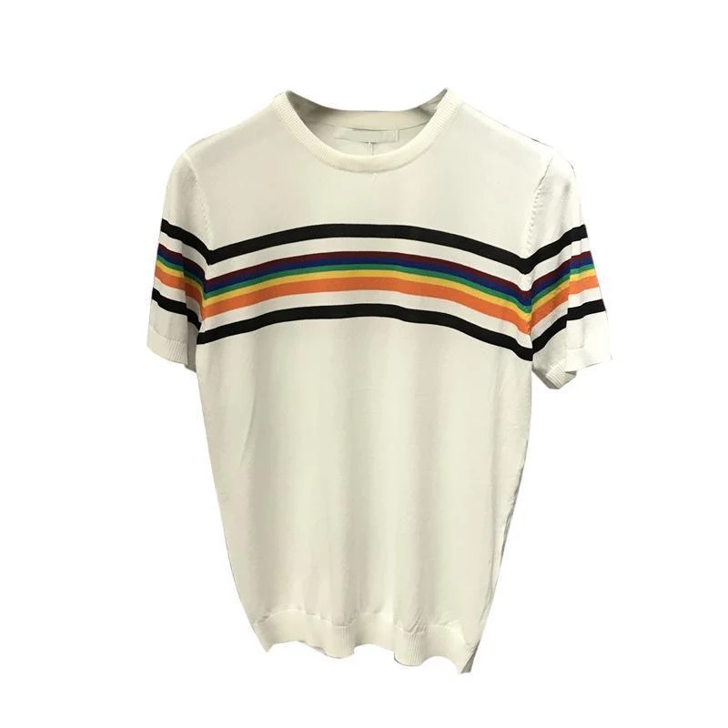 Herenmode T-shirt van ice silk, slanke pasvorm met persoonlijkheid, comfortabel en stijlvol, ideaal voor warme dagen en een moderne uitstraling.