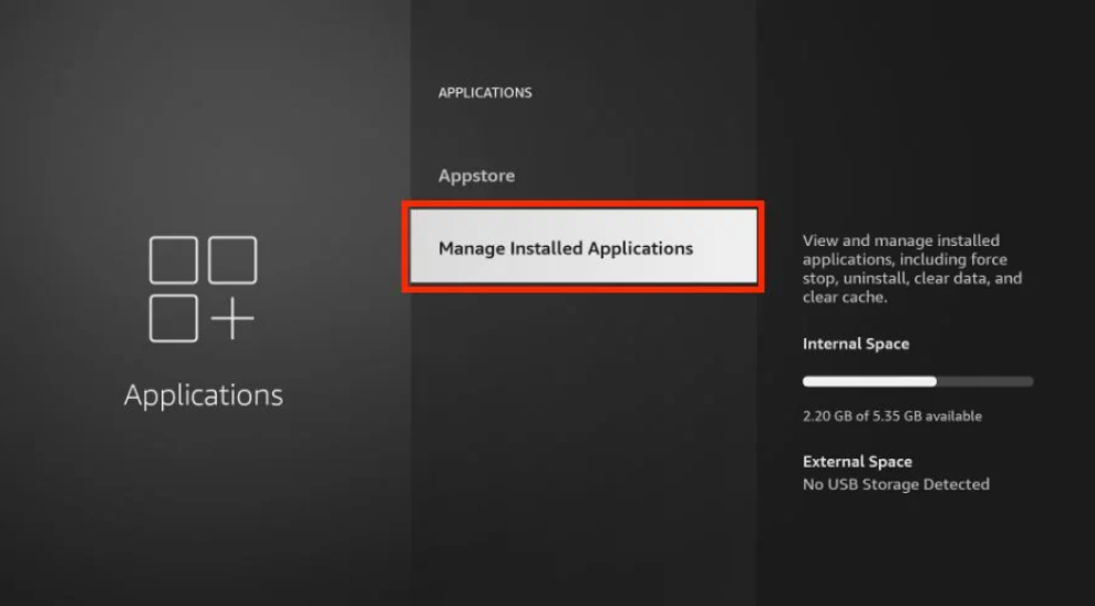 Manage installed applications