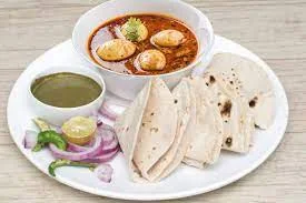 Egg Curry With 4 Tawa Roti