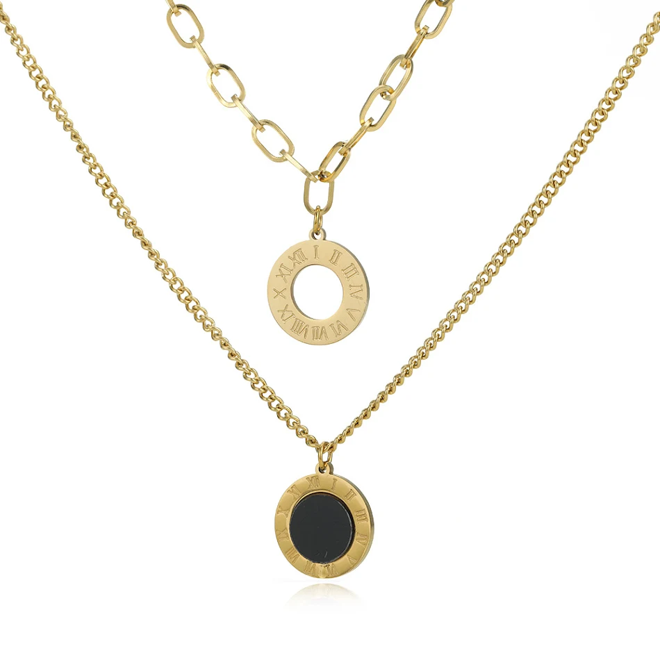 Colar Pingente de Aço Inoxidável Simples, com Temperamento e Elegância Minimalista. Ideal para uso diário e um presente perfeito.