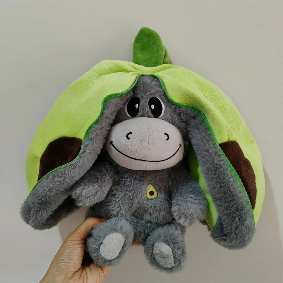 Poupée Bébé Fraise Avocat Âne avec Musique Sommeil et Éducation Précoce. Un compagnon adorable pour le sommeil et l'apprentissage des petits.