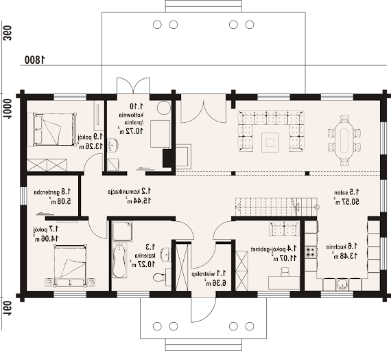 Dąbie 3 dw - Rzut parteru