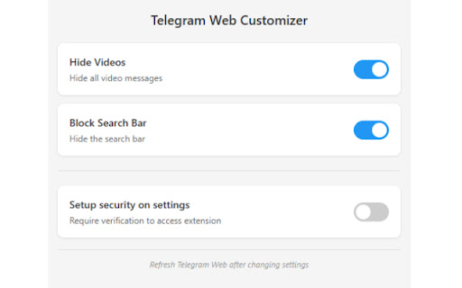 Telegram Web Customizer screenshot 1