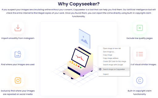 Reverse image search by Copyseeker