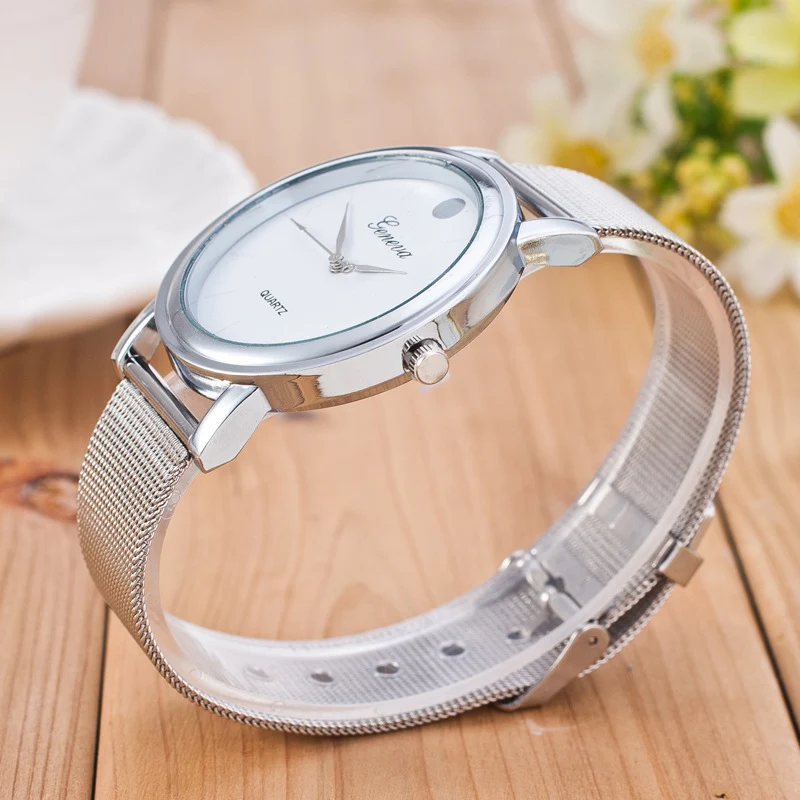 High-Grade Alloy Mesh Belt Polka Dot Ladies Watch