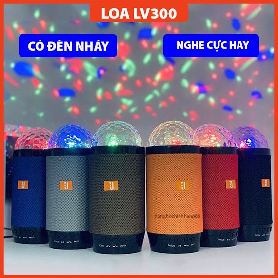 Loa Bluetooth Mini Lv300 Đèn Xoay Chớp Sao Cực Đẹp Âm Bass Cực Đã Nghe Nhạc Cực Hay Hỗ Trợ Thẻ Nhớ Bảo Hành 1 Năm