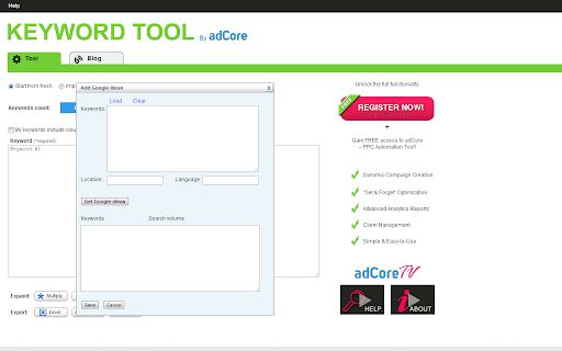 FREE Keyword Tool by adCore