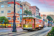 A streetcar in New Orleans, US.