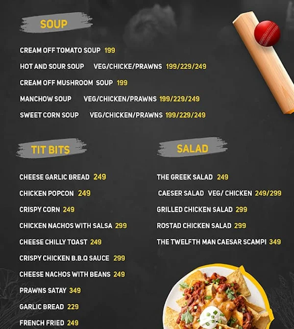 The Twelfth Man - Sports Bar menu 