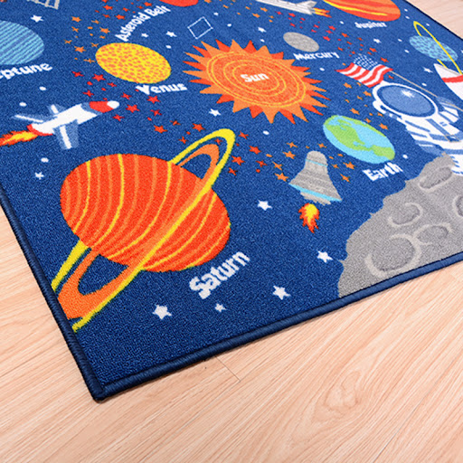 Title 5, Outer Space Kids Rug Cute Kids Room Carpet Feat...