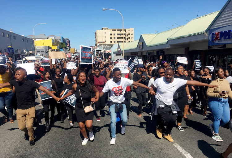 Thousands of University of Fort Hare students marched in the East London CBD on Wednesday against gender-based violence that has swept the nation over the last two weeks.